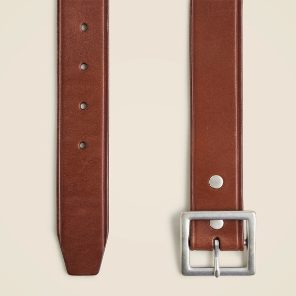 NWT J. Crew Wallace & Barnes Italian leather belt with square brass buckle - Picture 2 of 6